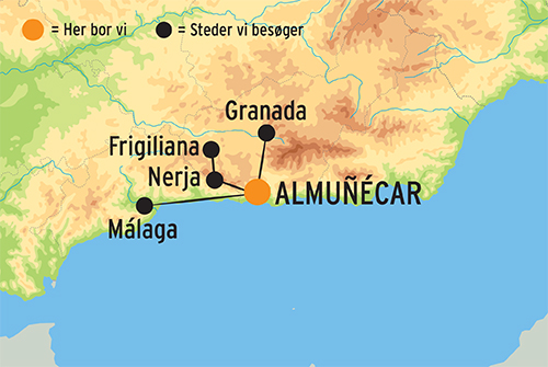 Andalusiens Herligheder - kort